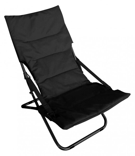 Sdraio Canapone 65x80x38/96 h cm in Acciaio Telo Oxford Nero