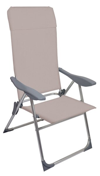 Set 4 Sedie a Sdraio Reclinabili Pieghevoli 59x64x108 cm in Alluminio e Textilene Tortora