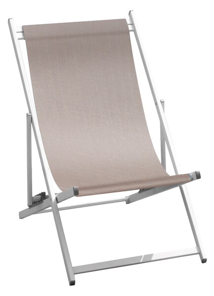 Set 4 Sdraio Mare da Giardino 60x100x79 cm in Alluminio e Textilene Tortora