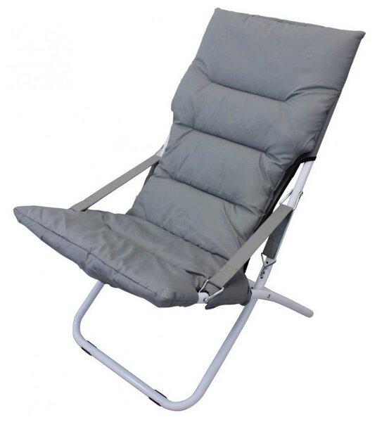 Sdraio Canapone 65x80x38/96 h cm in Acciaio Telo Oxford Grigio
