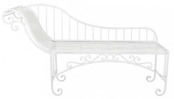 Chaise Longue Josephine Bianco Antico 156x43x84 h cm in Acciaio Bianco