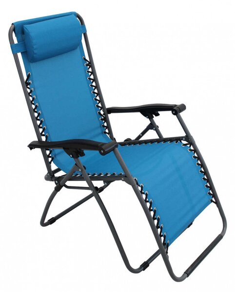 Sedia Sdraio Zero Gravity Reclinabile Pieghevole 88x65x110 h cm in Textilene Blu
