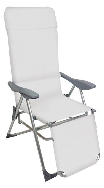 Set 4 Sedie a Sdraio Reclinabili Pieghevoli 59x76x109 cm con Poggiapiedi in Alluminio e Textilene A