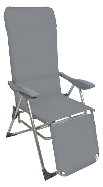 Set 4 Sedie a Sdraio Reclinabili Pieghevoli 59x76x109 cm con Poggiapiedi in Alluminio e Textilene G