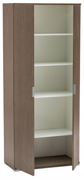 Armadio 2 Ante 75x38x174 h cm in Truciolare bilaminato Rovere grigio