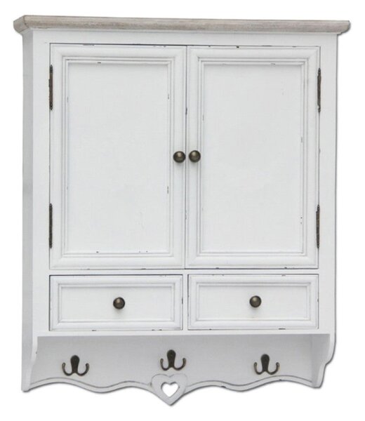 Armadietto Sospeso 45x34x66 h cm in Legno di paulownia Bianco