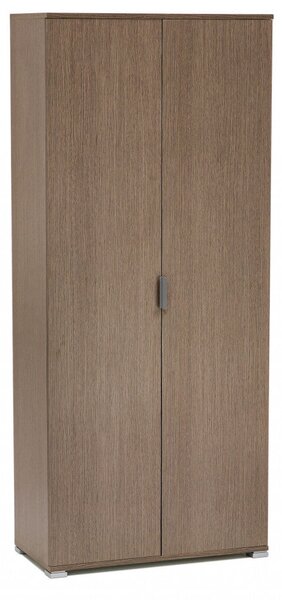 Armadio 2 Ante 75x38x174 h cm in Truciolare bilaminato Rovere grigio