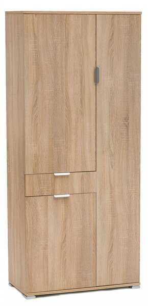Armadio 3 Ante 1 Cassetto 75x38x174 h cm in Truciolare bilaminato Marrone chiaro