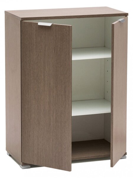 Armadietto 2 Ante 60x38x85 h cm in Truciolare bilaminato Rovere grigio