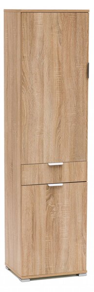 Armadio 2 Ante 1 Cassetto 45x38x174 h cm in Truciolare bilaminato Marrone chiaro