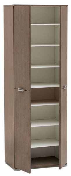 Armadio 4 Ante 60x38x174 h cm in Truciolare bilaminato Rovere grigio