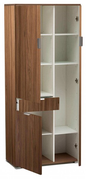 Armadio 3 Ante 1 Cassetto 75x38x174 h cm in Truciolare bilaminato Marrone