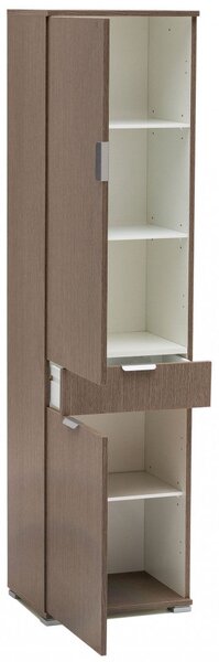 Armadio 2 Ante 1 Cassetto 45x38x174 h cm in Truciolare bilaminato Rovere grigio