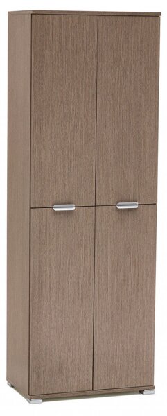 Armadio 4 Ante 60x38x174 h cm in Truciolare bilaminato Rovere grigio