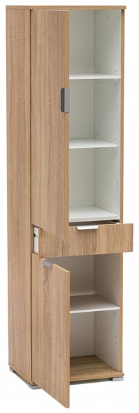 Armadio 2 Ante 1 Cassetto 45x38x174 h cm in Truciolare bilaminato Marrone chiaro