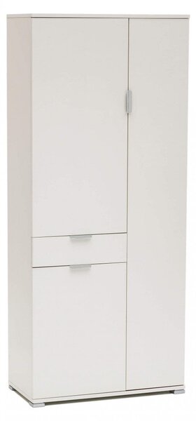 Armadio 3 Ante 1 Cassetto 75x38x174 h cm in Truciolare bilaminato Bianco
