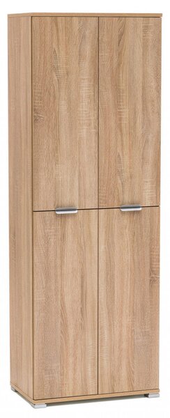 Armadio 4 Ante 75x38x174 h cm in Truciolare bilaminato Marrone chiaro