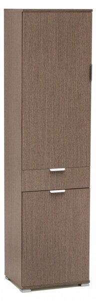 Armadio 2 Ante 1 Cassetto 45x38x174 h cm in Truciolare bilaminato Rovere grigio