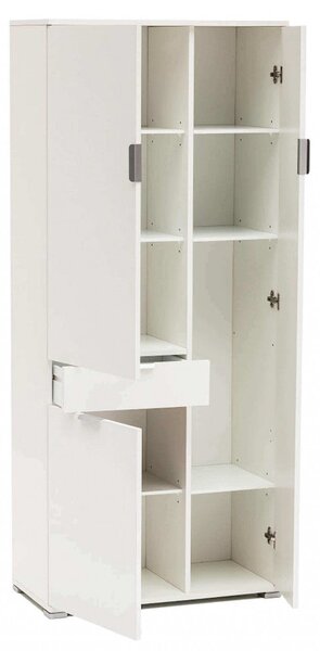 Armadio 3 Ante 1 Cassetto 75x38x174 h cm in Truciolare bilaminato Bianco