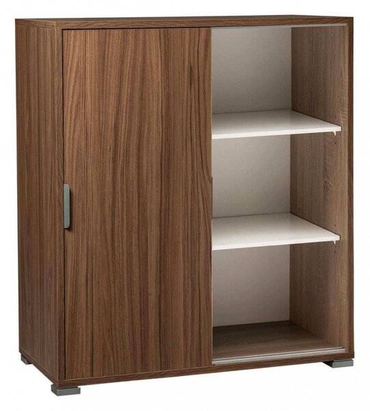 Mobiletto 2 Ante Scorrevoli 75x38x85 h cm in Truciolare bilaminato Noce