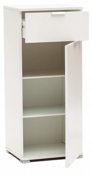 Mobiletto con 1 Anta e 1 Cassetto 45x38x103 h cm in Truciolare bilaminato Bianca