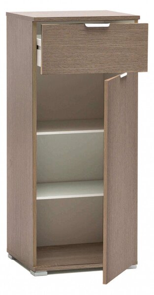 Mobiletto con 1 Anta e 1 Cassetto 45x38x103 h cm in Truciolare bilaminato Rovere Grigio