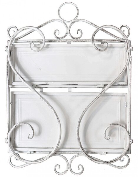 Mensola Evelyne 2 Ripiani 42x22x65 h cm in Acciaio Bianco