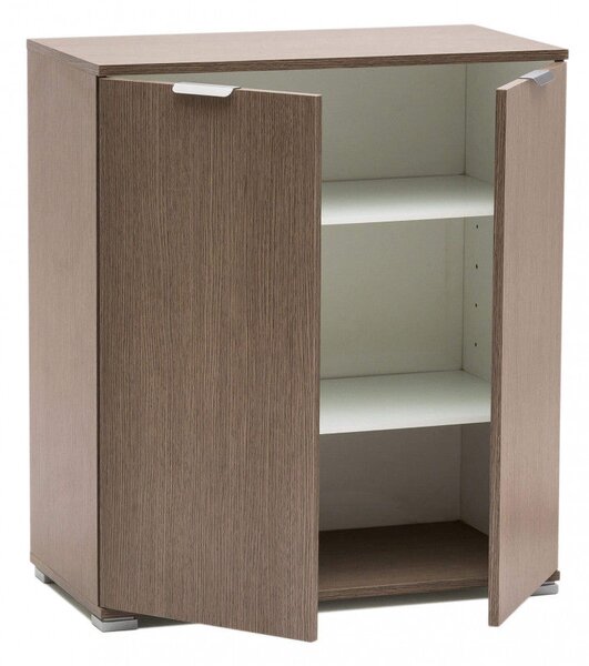 Mobiletto 2 Ante Rovere 75x38x85 h cm in Truciolare bilaminato Grigio