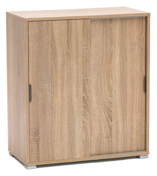Mobiletto 2 Ante Scorrevoli 75x38x85 h cm in Truciolare bilaminato Naturale