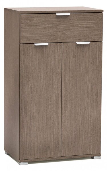Mobiletto con 2 Anta e 1 Cassetto 60x38x103 h cm in Truciolare bilaminato Rovere Grigio