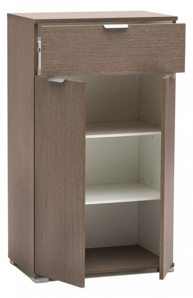 Mobiletto con 2 Anta e 1 Cassetto 60x38x103 h cm in Truciolare bilaminato Rovere Grigio