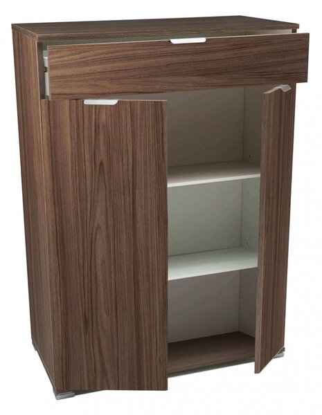 Mobiletto con 2 Anta e 1 Cassetto 75x38x112 h cm in Truciolare bilaminato Noce