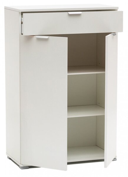 Mobiletto con 2 Anta e 1 Cassetto 75x38x112 h cm in Truciolare bilaminato Bianca