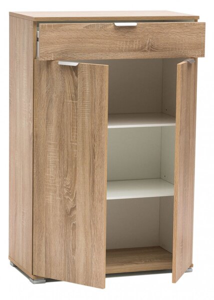 Mobiletto con 2 Anta e 1 Cassetto 75x38x112 h cm in Truciolare bilaminato Naturale