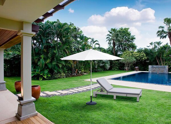 Ombrellone da Giardino con Apertura e Chiusura a Manovella Ø3m Michigan Bianco