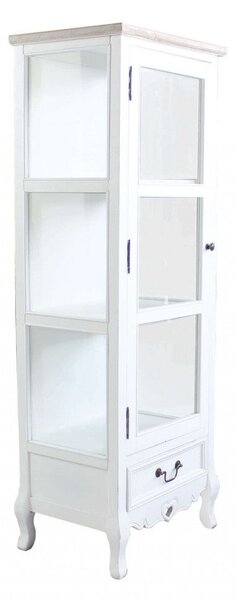 Vetrina Cuore 50x37x141 h cm in Legno di paulownia Bianco