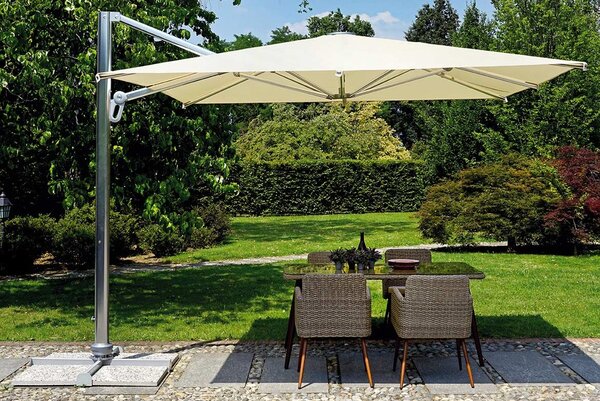 Ombrellone da Giardino Decentrato in Alluminio 3X3m con Maniglione Vorghini ConTract Ecrù