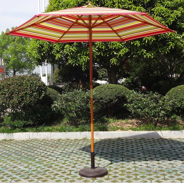 Ombrellone da Giardino in Legno Ø2,70m Vorghini Happy Multicolor
