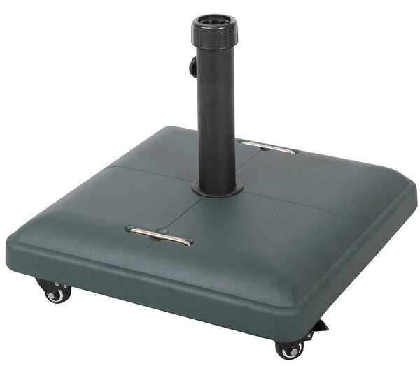 Base per Ombrellone Ø35 a Ø55 con Ruote e Maniglie da Giardino in Cemento 37Kg Vorghini UnShake Verde