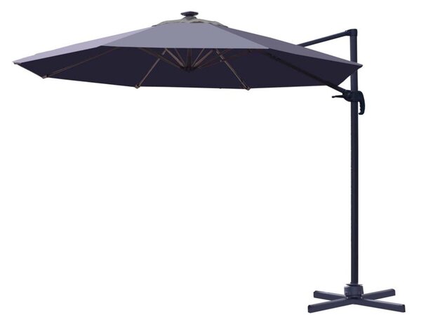 Ombrellone da Giardino Decentrato Ø3m in Alluminio con LED Florida Nero