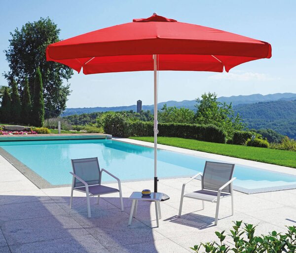 Ombrellone da Giardino in Alluminio 3x3 m Vorghini Tramontana Rosso