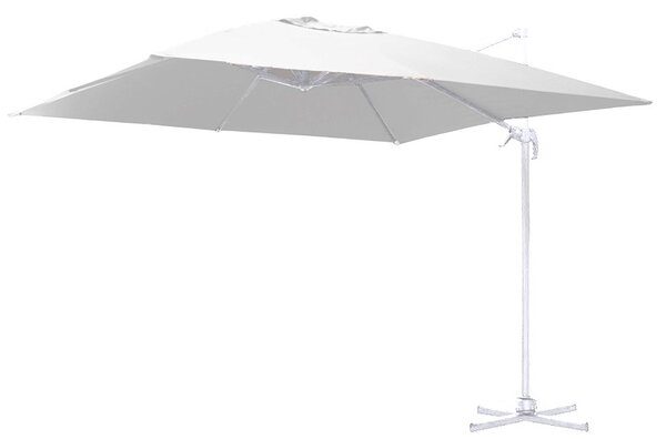 Ombrellone da Giardino Decentrato in Alluminio 3x4m con Manovella Montana Bianco