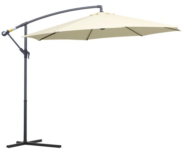 Ombrellone Decentrato da Giardino in Alluminio 3M con Protezione UV Beige