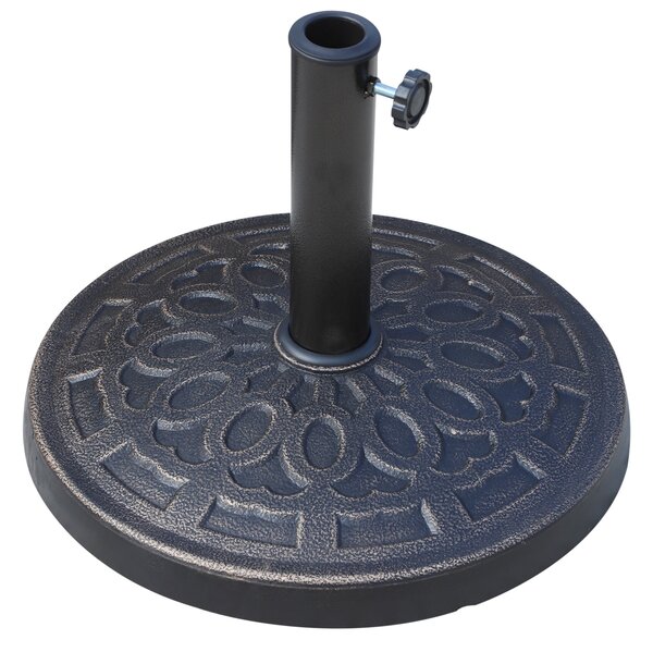Base per Ombrellone da Giardino 12kg Rotonda in Resina Marrone Ø44x33 cm