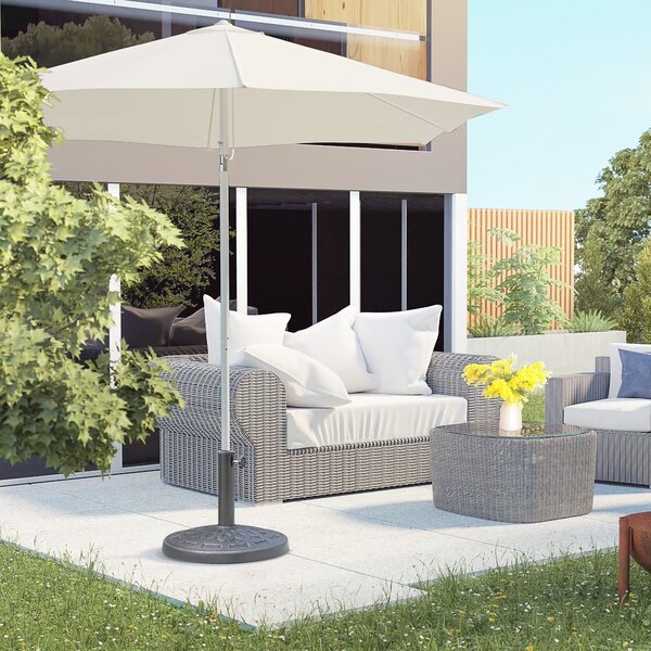 Base per Ombrellone da Giardino 12kg Rotonda in Resina Marrone Ø44x33 cm