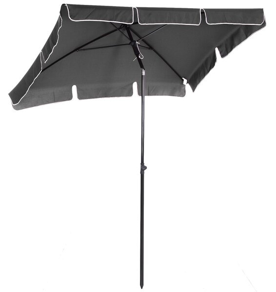 Ombrellone da Giardino 2x1.25 m Palo Ø28 mm in Alluminio Inclinabile Grigio Scuro