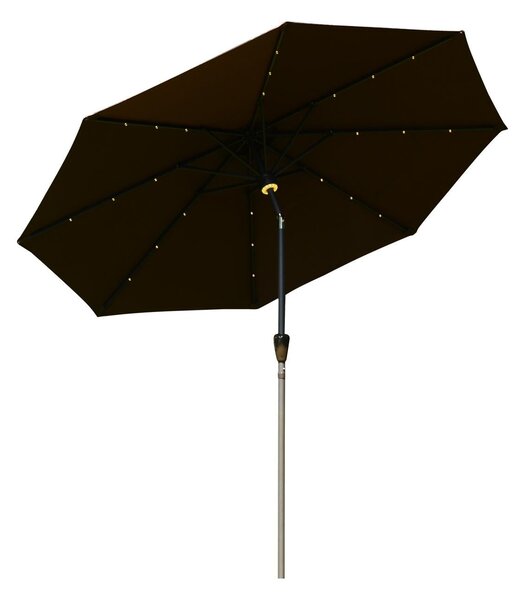 Ombrellone da Giardino Ø2.74 m Palo Ø38 mm in Acciaio con LED Marrone