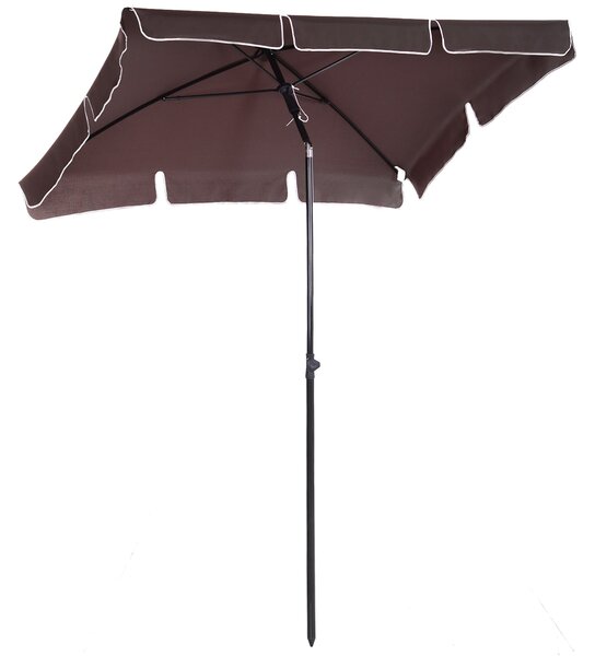 Ombrellone da Giardino 2x1.25 m Palo Ø28 mm in Alluminio Inclinabile Marrone