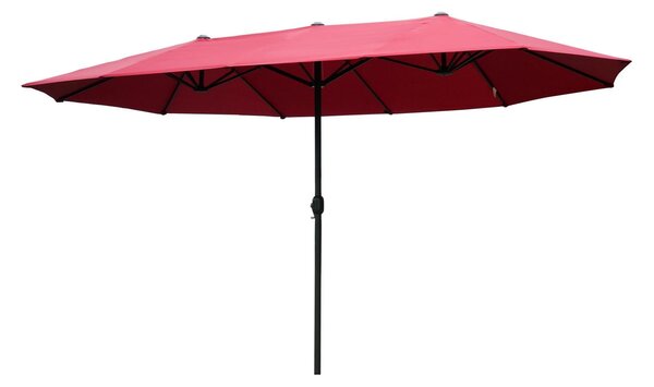 Ombrellone da Giardino 4.6x2.4 cm Palo Ø48 mm in Acciaio Bordeaux