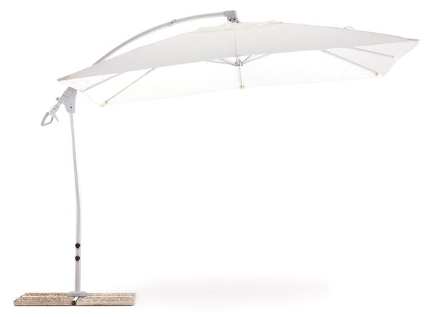 Ombrellone da Giardino Decentrato 3x3m in Alluminio e Poliestere Suitset Bianco